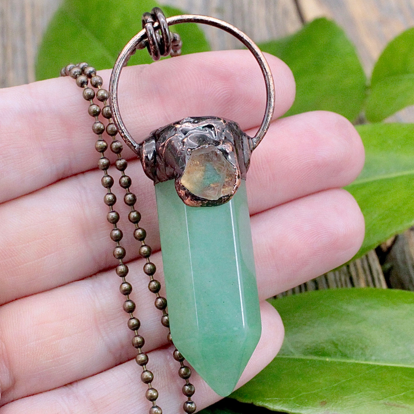 Green Aventurine Point Necklace