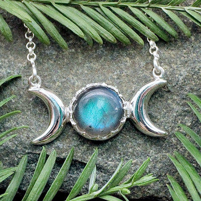 Labradorite Triple Moon Necklace