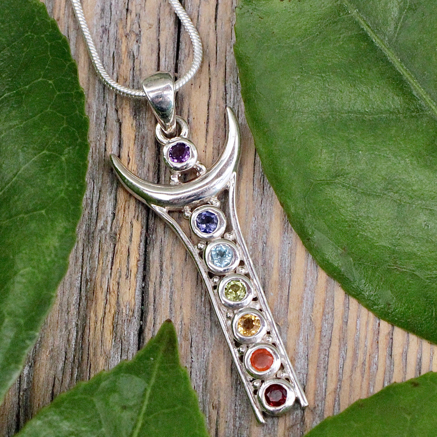 Chakra Half Moon Pendant