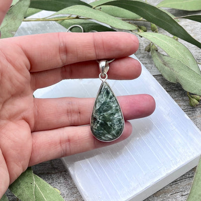 Seraphinite Pendant - Sterling Silver