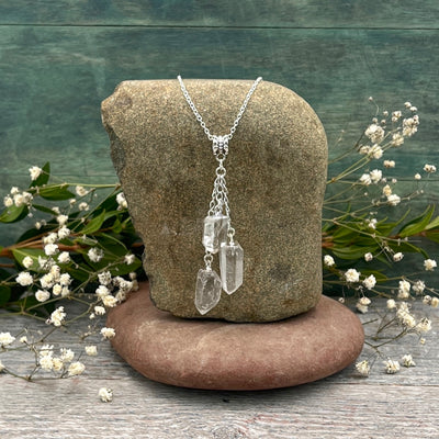 Quartz Triple Drop Necklace 