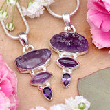 Amethyst Three Stone Pendant