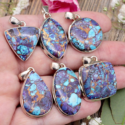 JN2631-JN2636-Mohave-Purple-Copper-and-Kingman-Turquoise-Spotted-Pendant-2