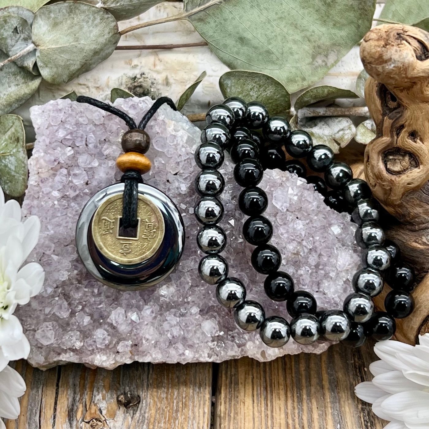 Balance Hematite Necklace and Bracelets Bundle
