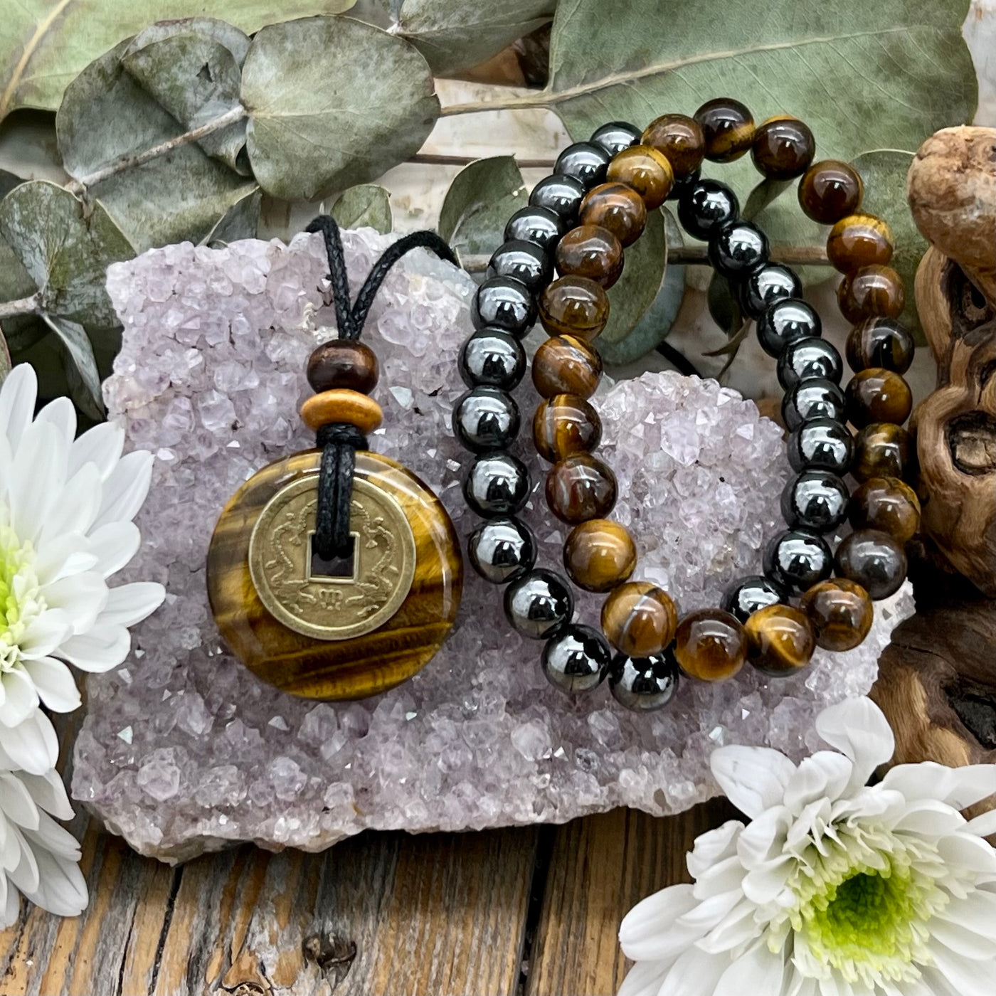 Good Luck Sacred Earth Amulet Necklace & Bracelets Bundle
