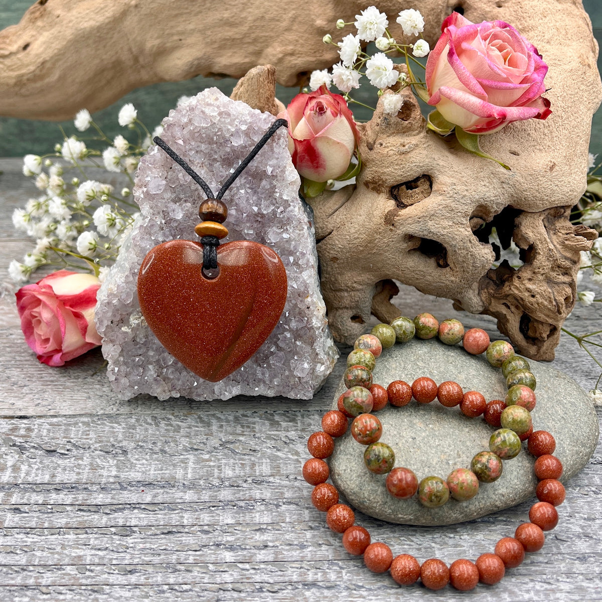 Goldstone Heart Rocks Bundle