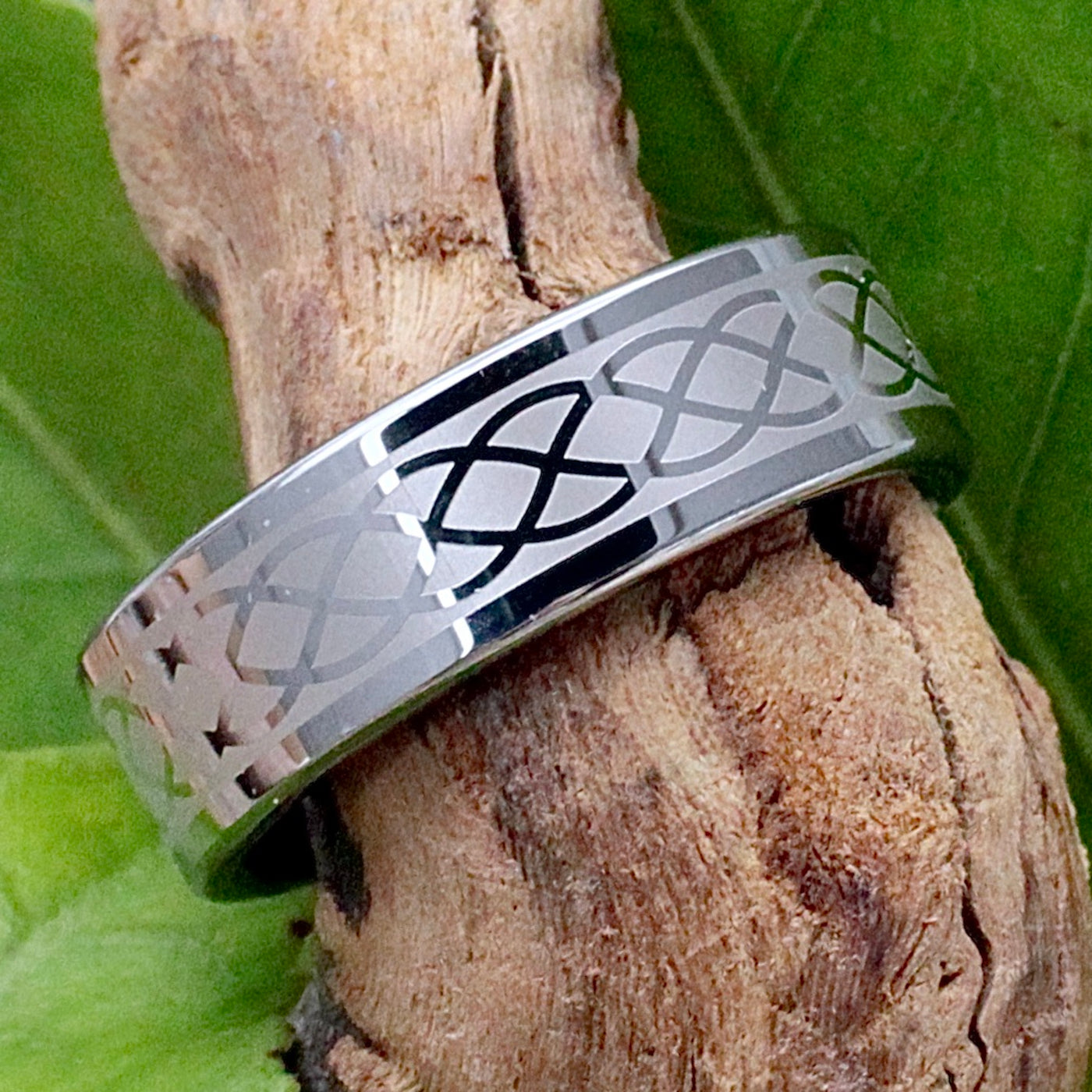 Tungsten Ring with Braid Design