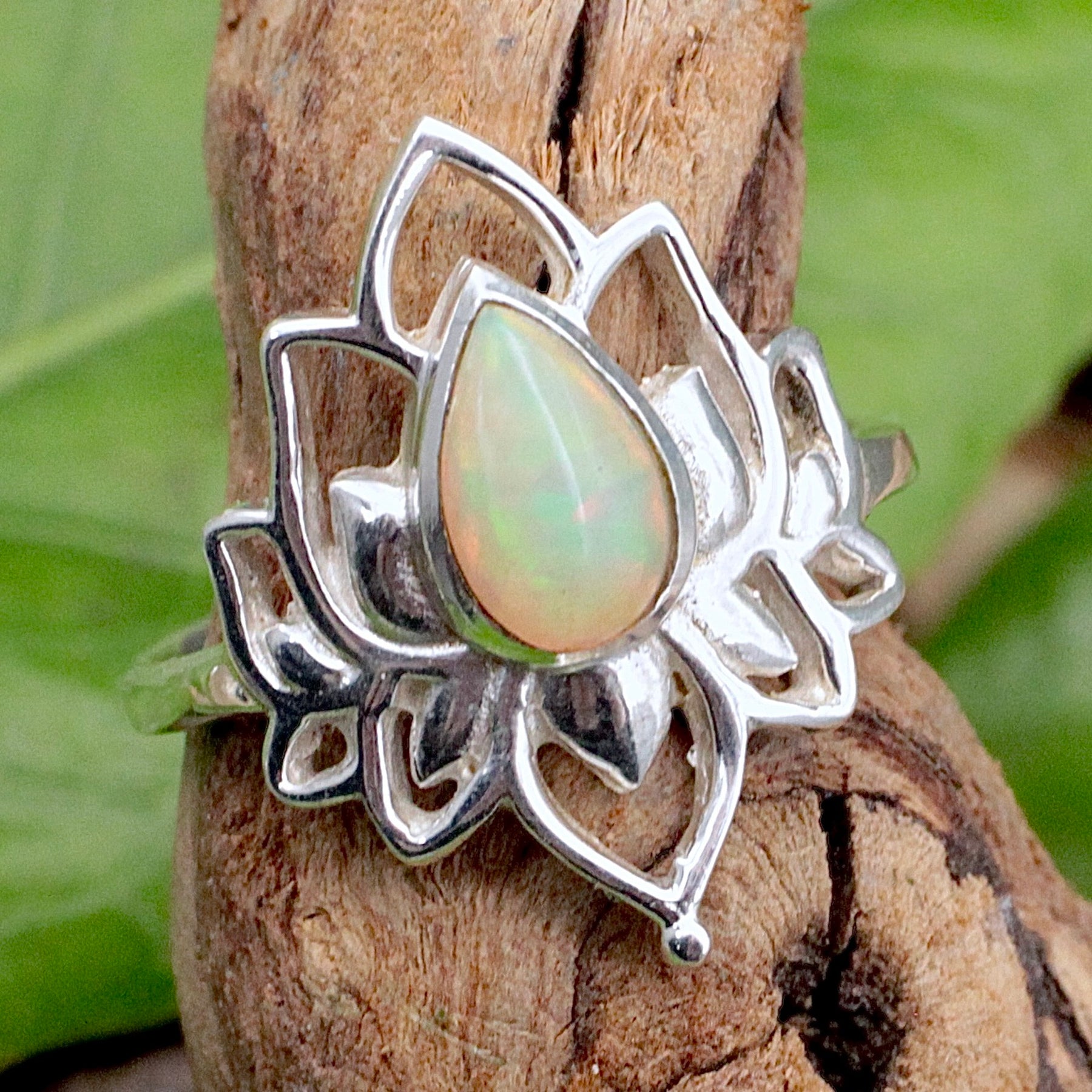 Optus Ring Opal Lotus Ring - Sterling Silver – RockMama.com