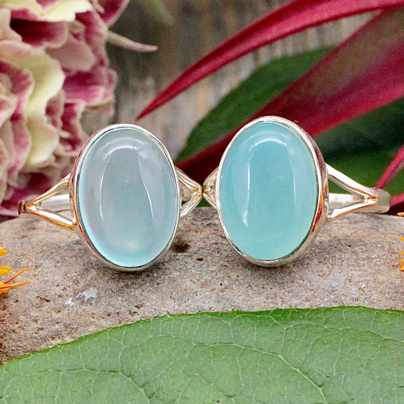 Blue Chalcedony Ring - Sterling Silver