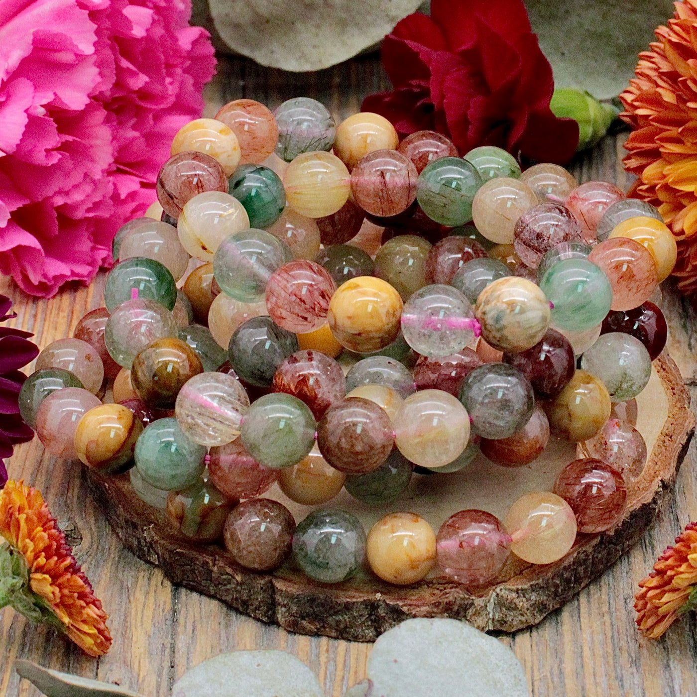 Mixed Rutile Quartz Bracelet - 10mm