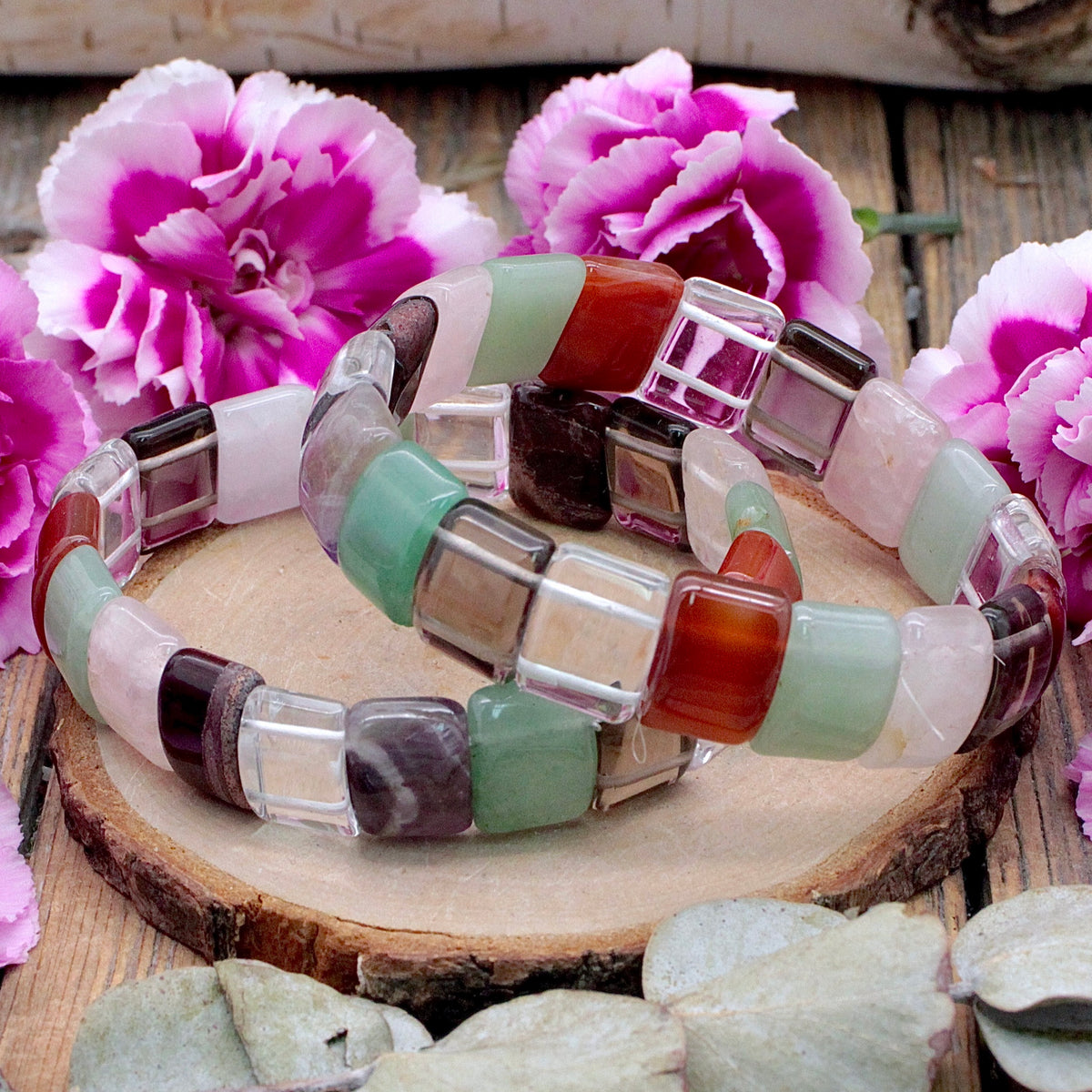 Mixed Stone Pillow Bracelet