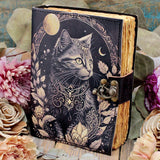 Moon Goddess Cat Leather Bound Journal
