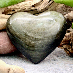 Golden Sheen Obsidian heart