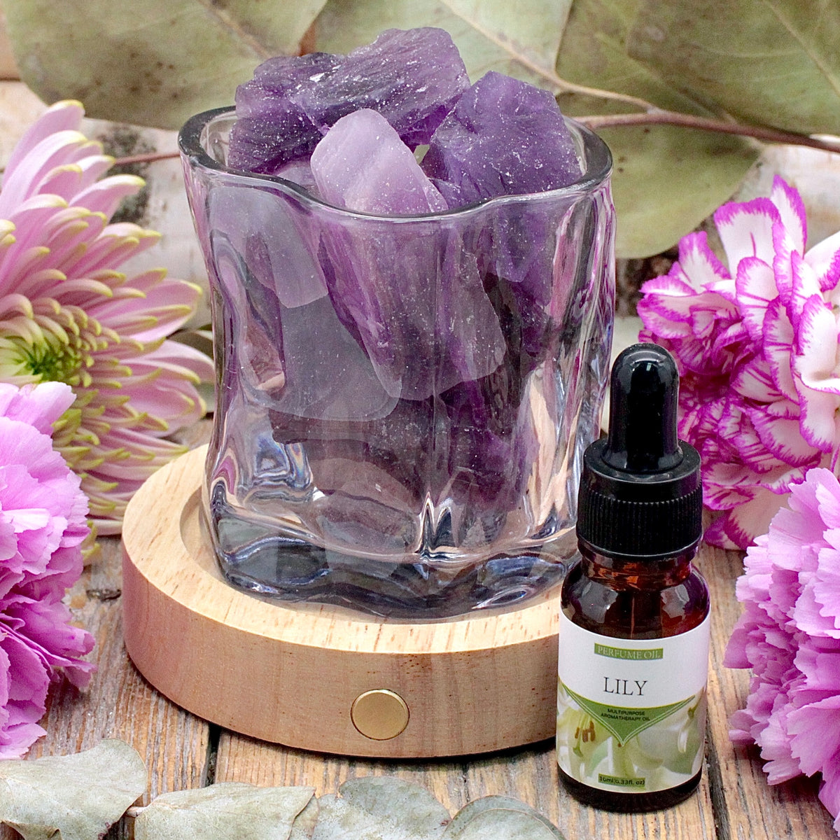 Fluorite Essential Oil Diffuser with Lily Oil
