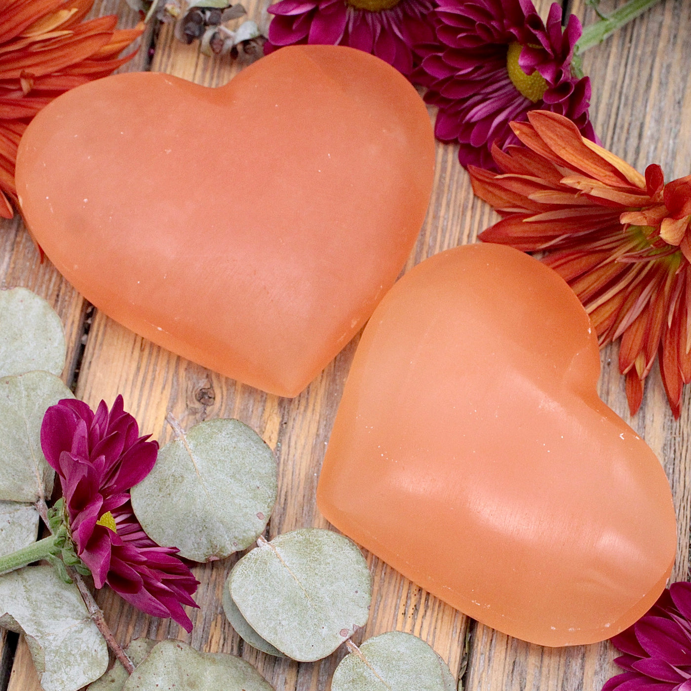 Orange Selenite Heart