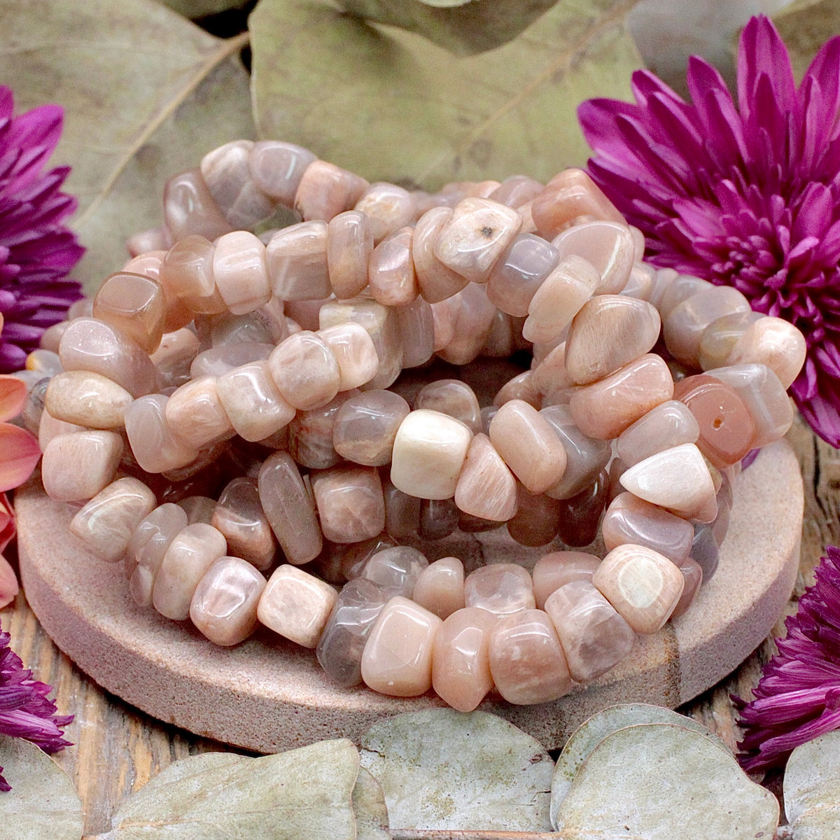 Peach Moonstone Tumble Bracelet
