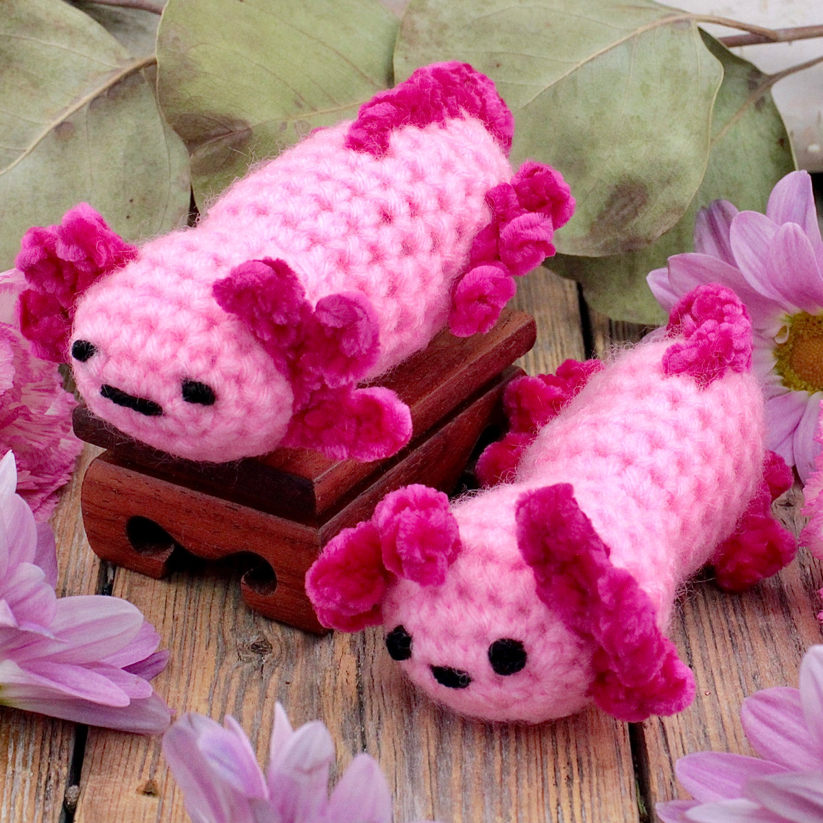 Pink Crocheted Axolotl