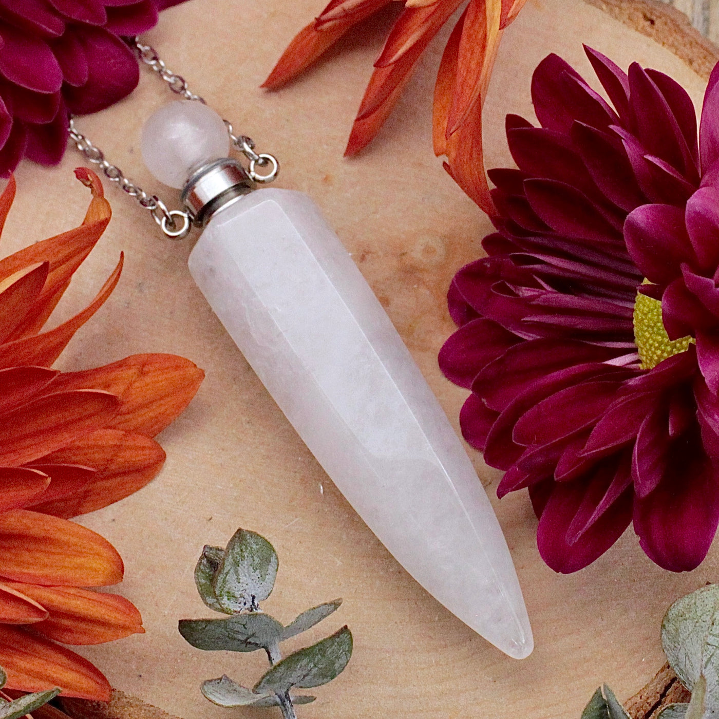 Quartz Perfume Bottle Pendant