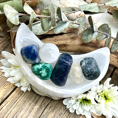 Intuition and Wisdom Crystal Moon Bowl Set