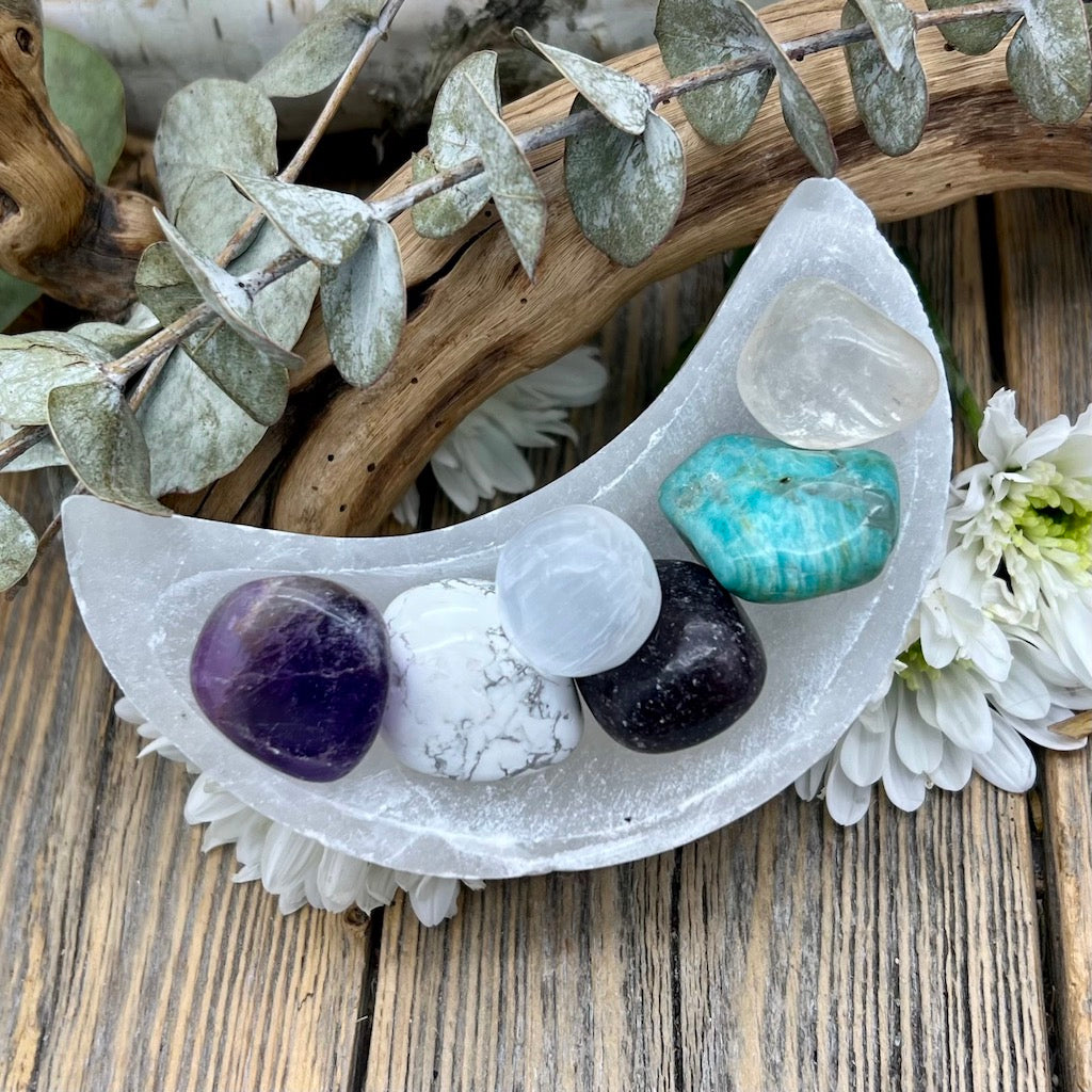Peace & Serenity Crystal Moon Bowl Set