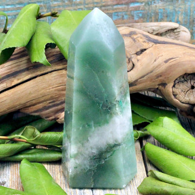 Green Aventurine with Quartz Tower