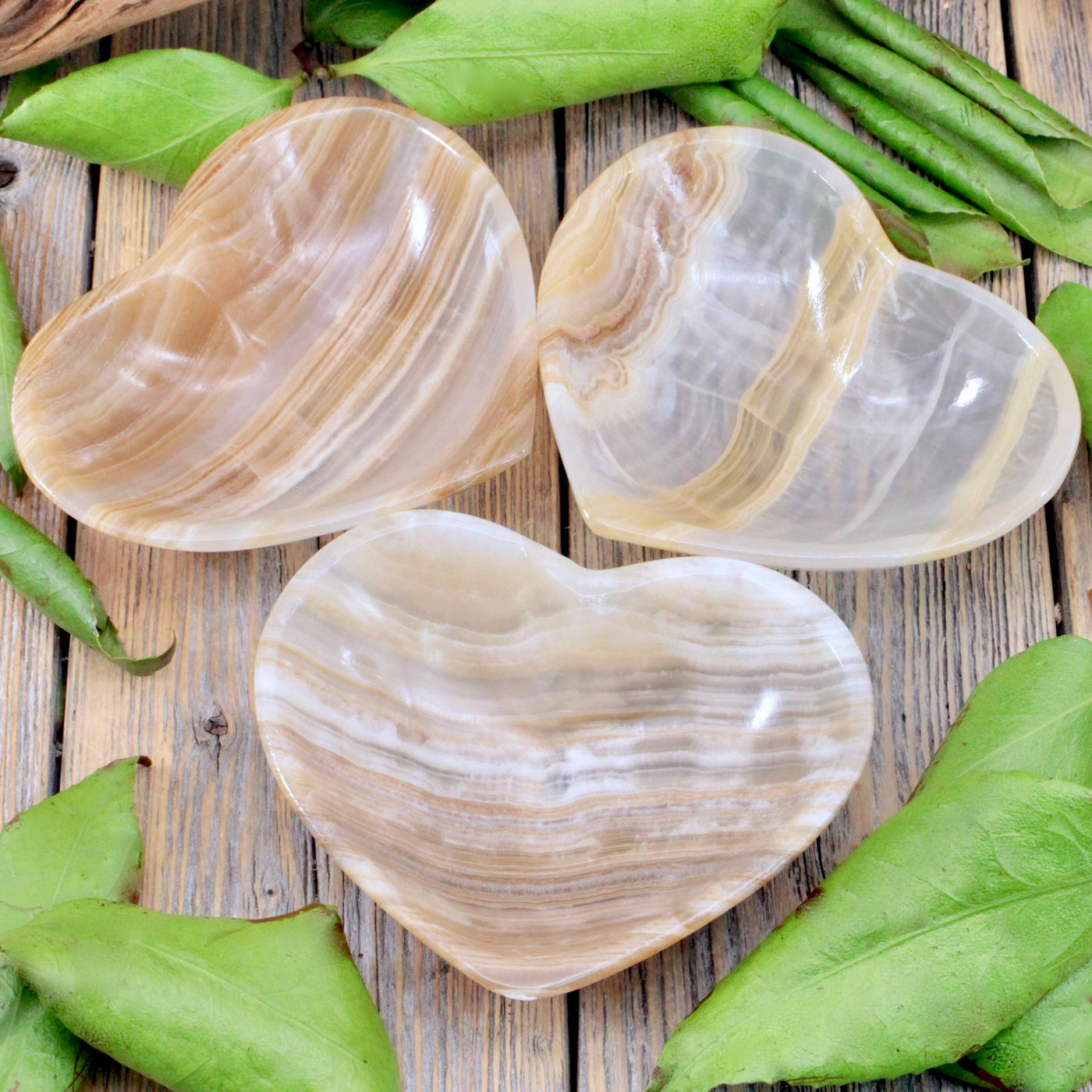 Banded Calcite Heart Bowl