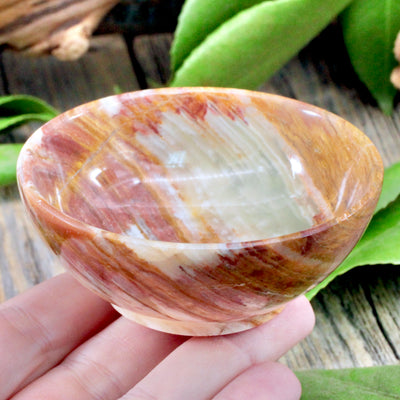 Green Banded Calcite Bowl