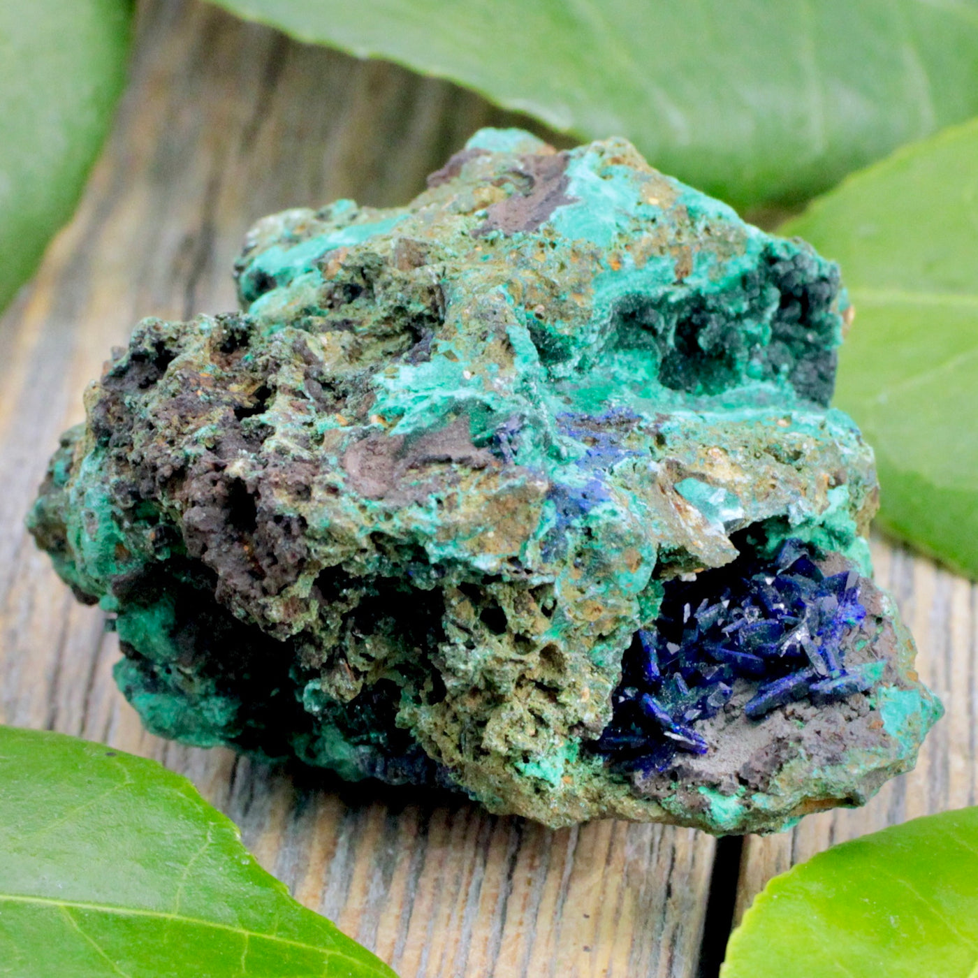 Azurite with Malachite Rough Chunk
