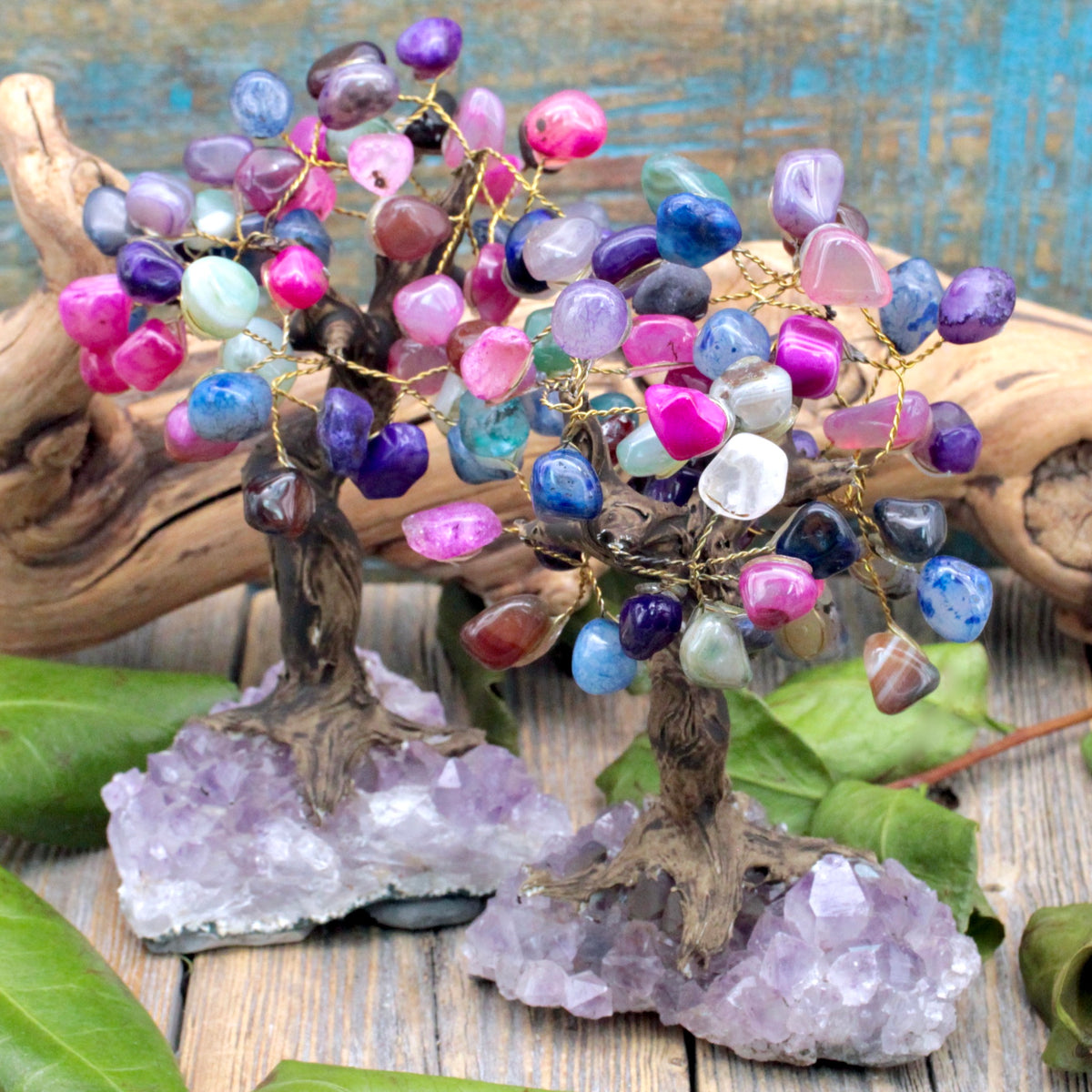 Multi-Color Agate Crystal Tree
