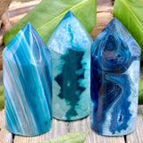 Dyed Blue Agate Tower