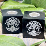 Black Onyx Tree of Life Candle Holder