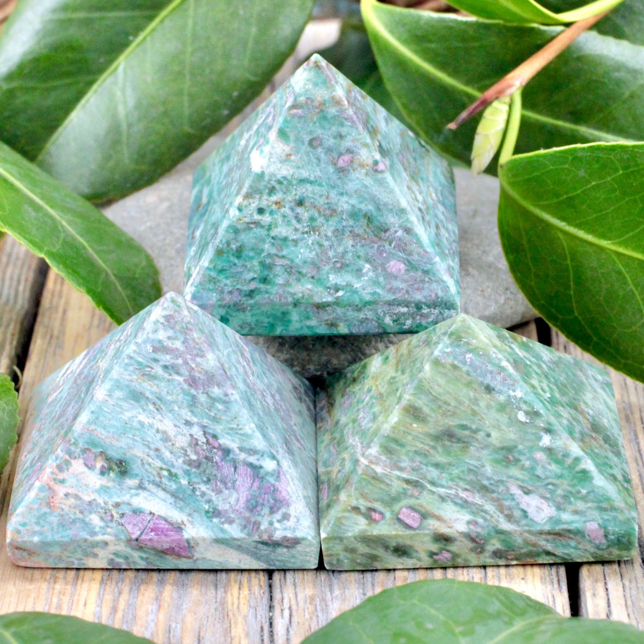 Ruby Service Pyramid Ruby in Fuchsite Pyramid – RockMama.com