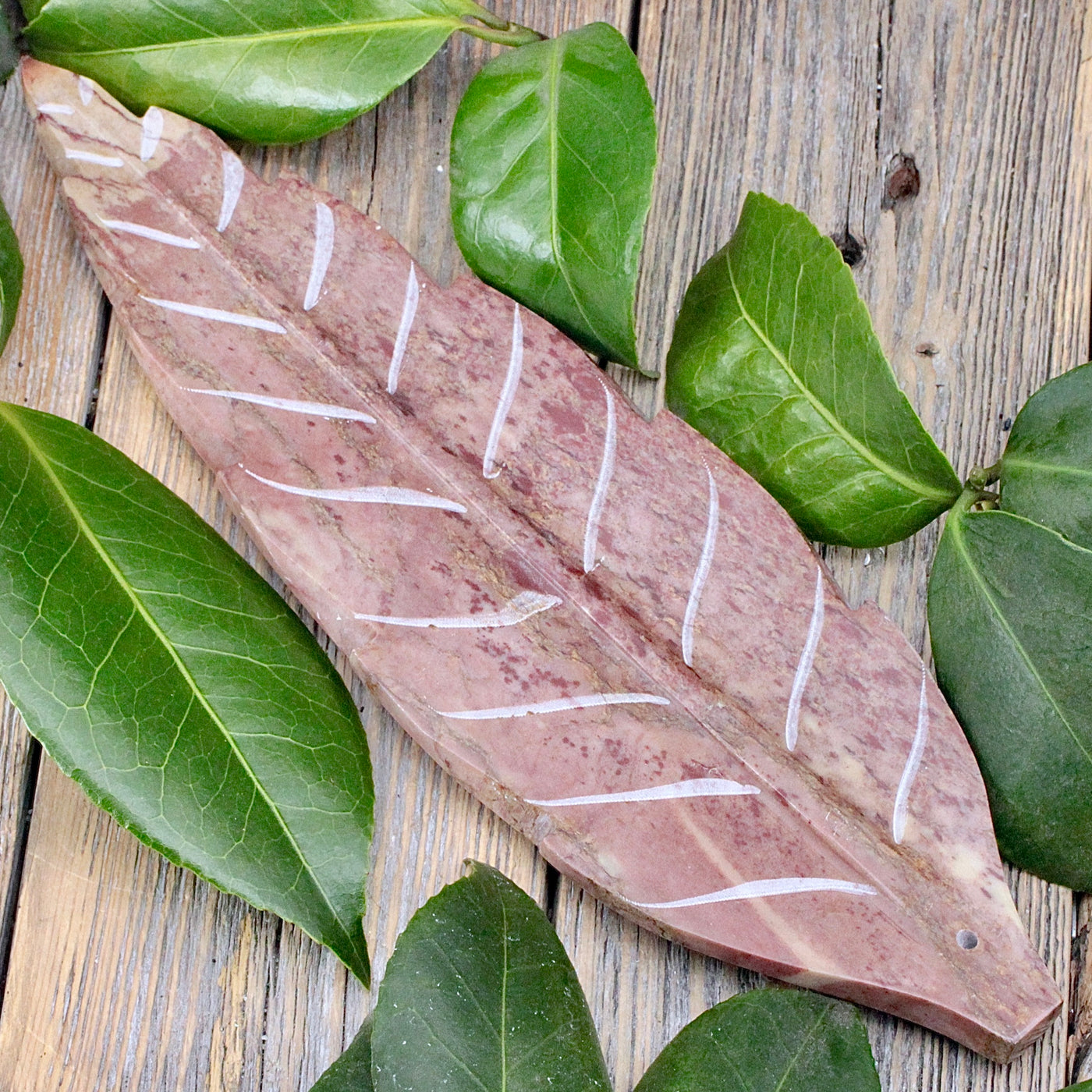 Soapstone Leaf-Shaped Incense Burner