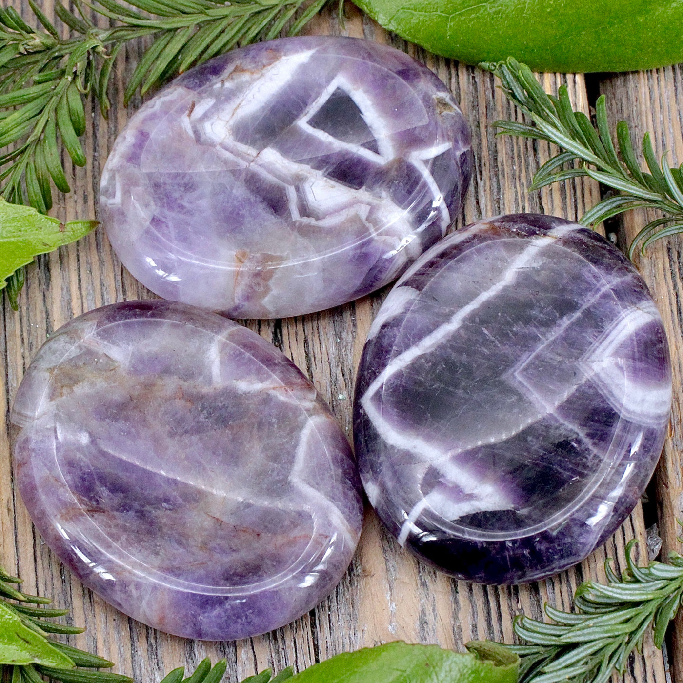 Chevron Amethyst Worry Stone