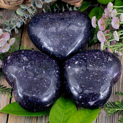 Dark Lepidolite Heart