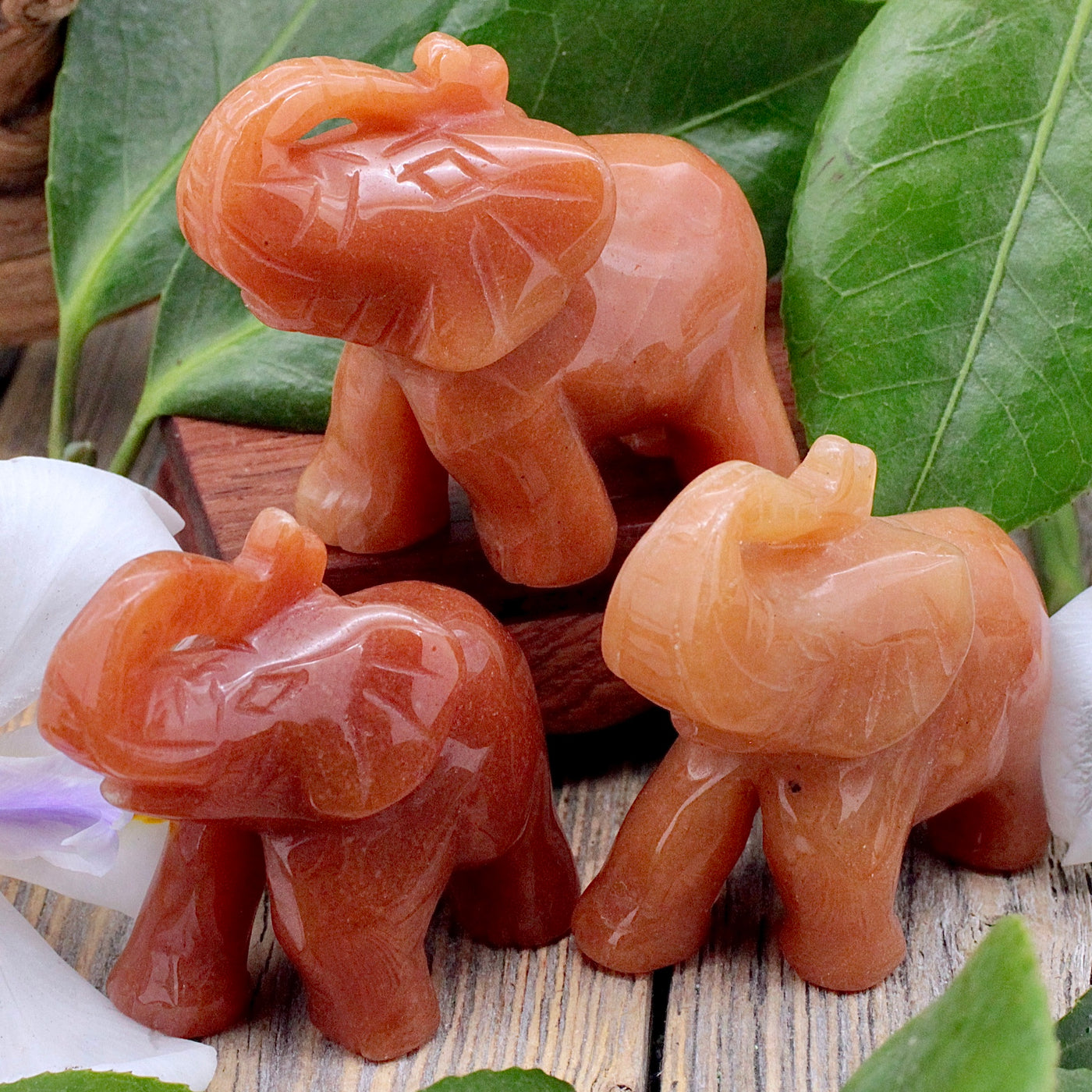 Red Aventurine Elephant