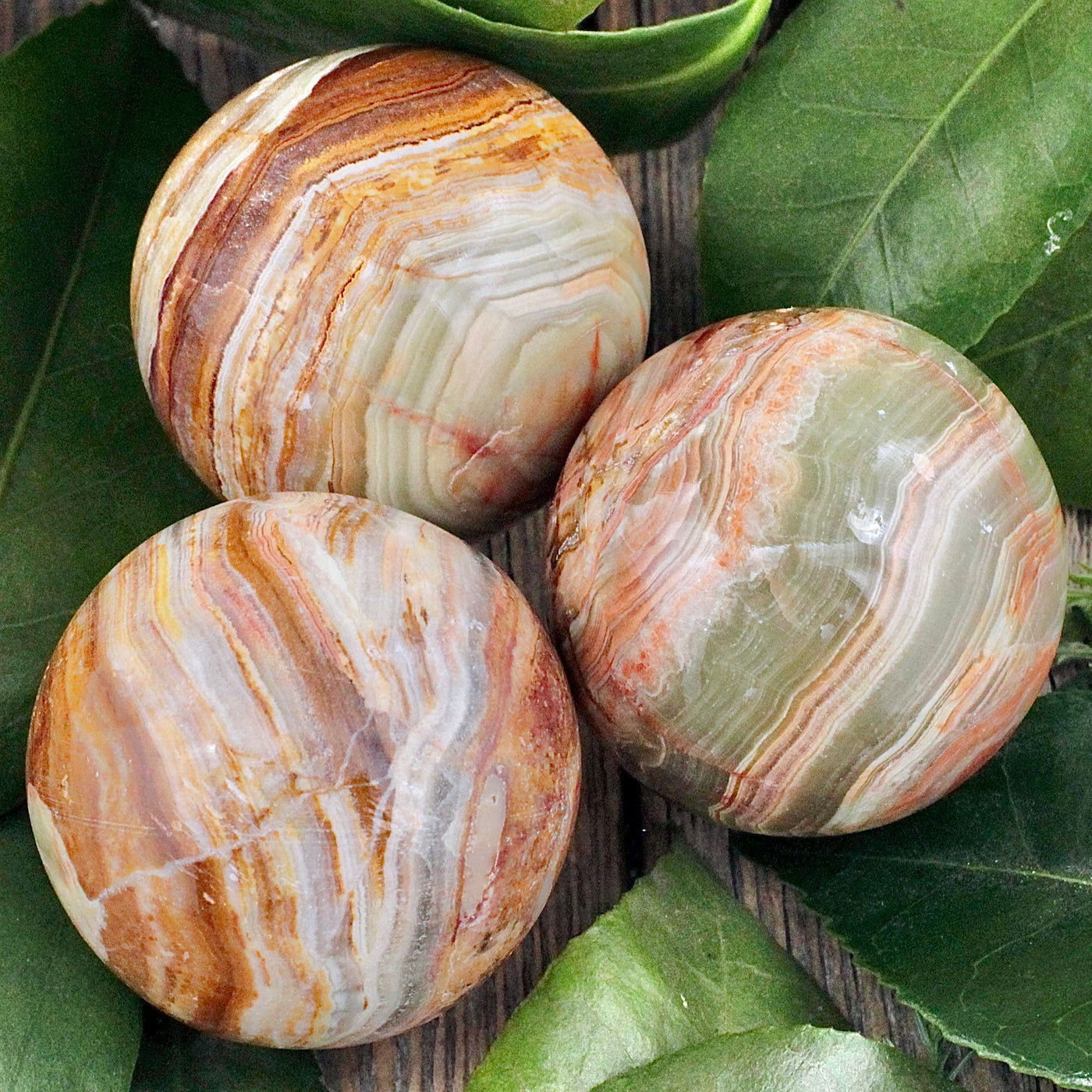 Green Banded Calcite Sphere