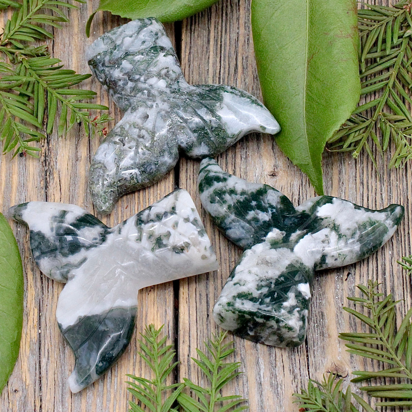 Moss Agate Mermaid Tail