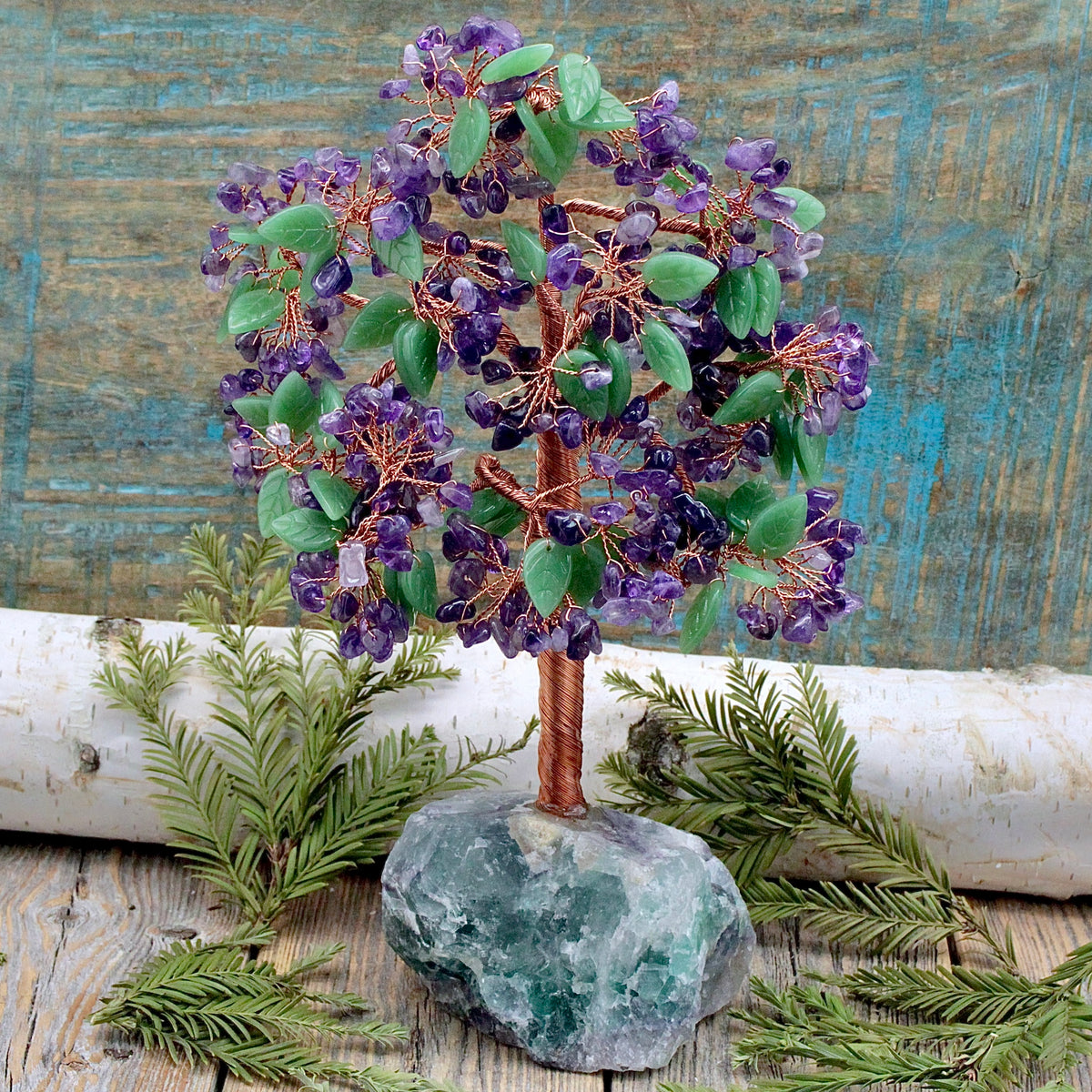 Gemstone Tree on Fluorite Base