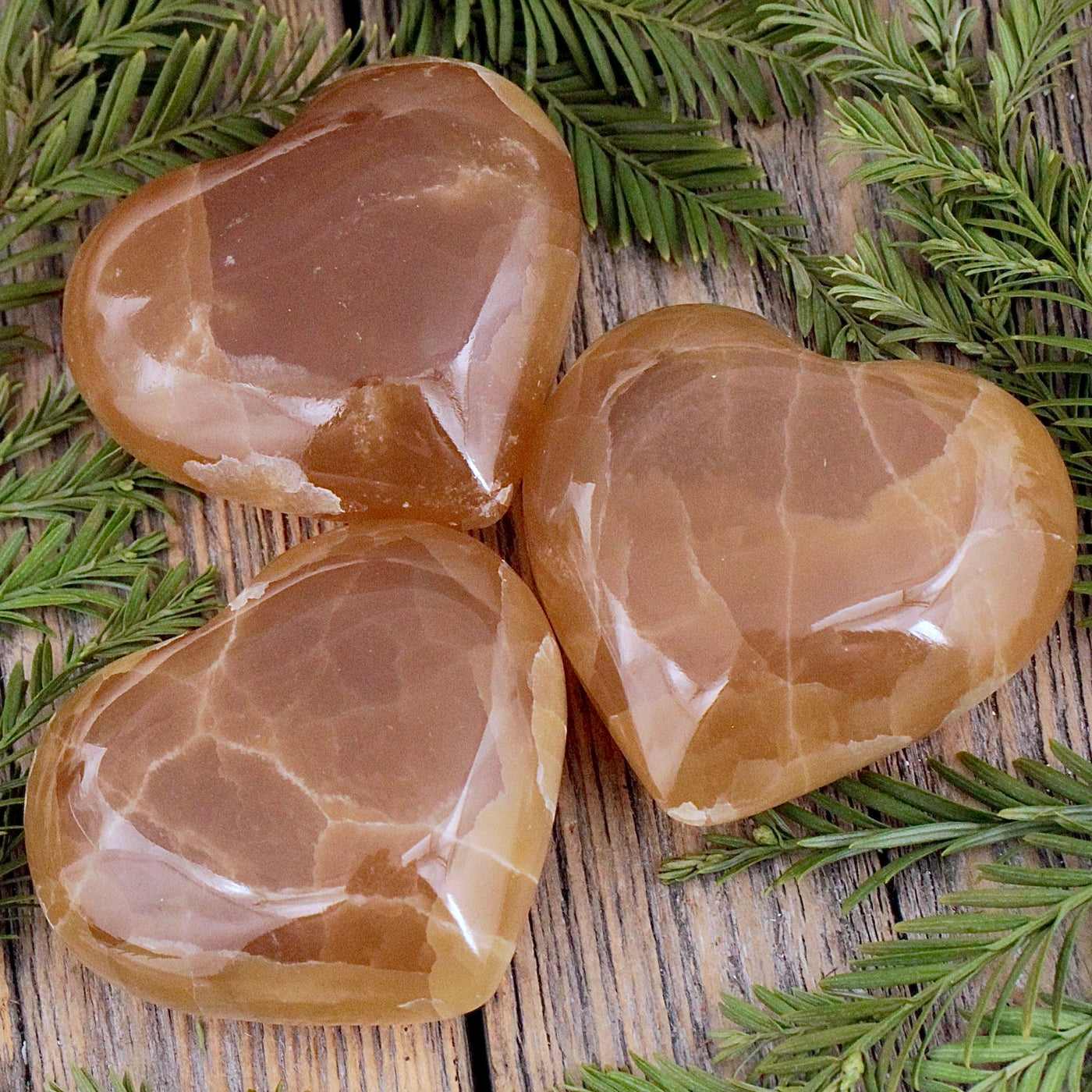 Honey Calcite Heart