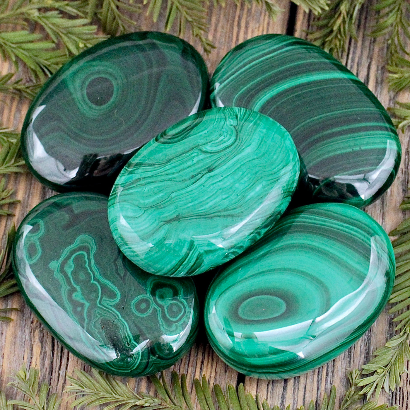 Malachite Palm Stone