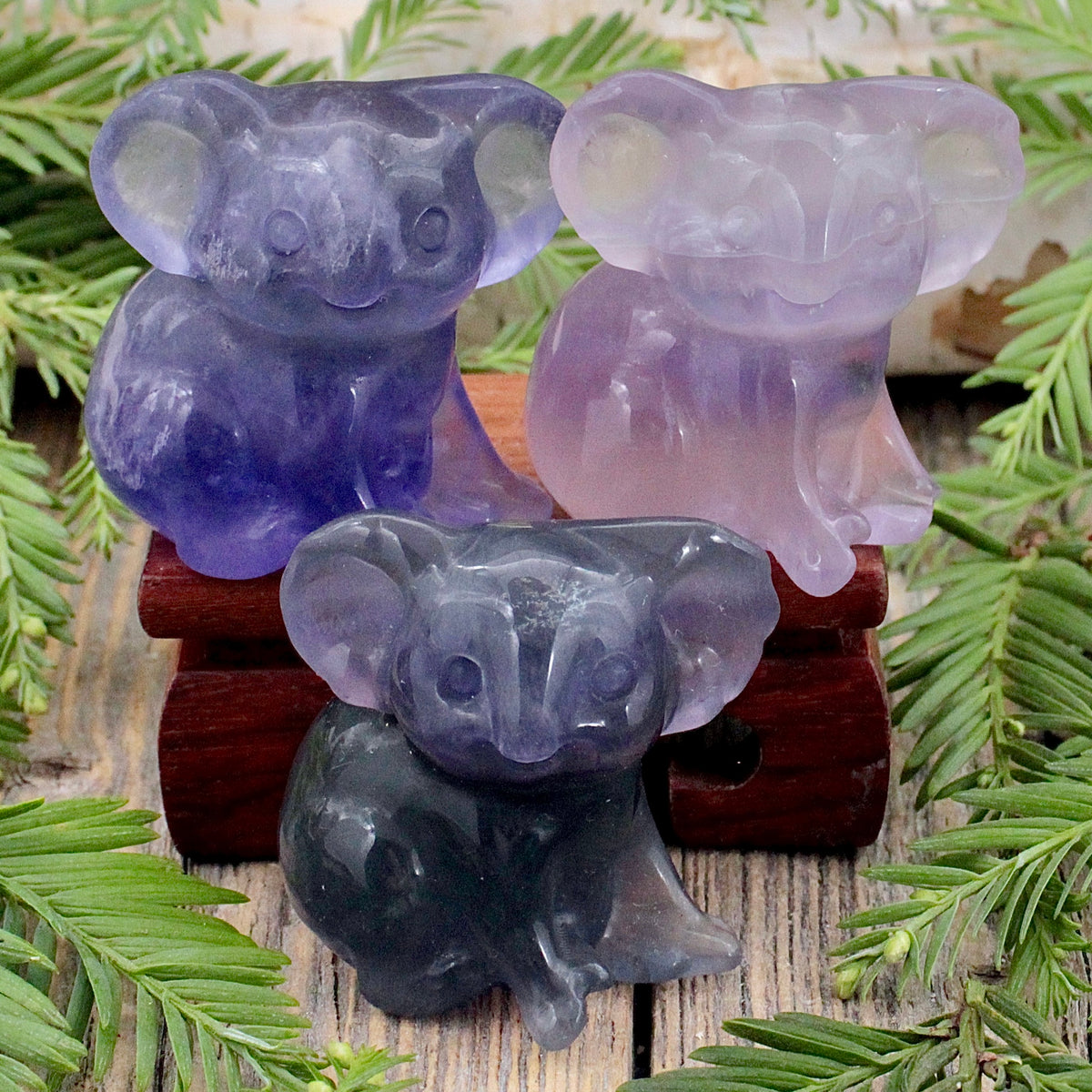 Fluorite Koala Carving