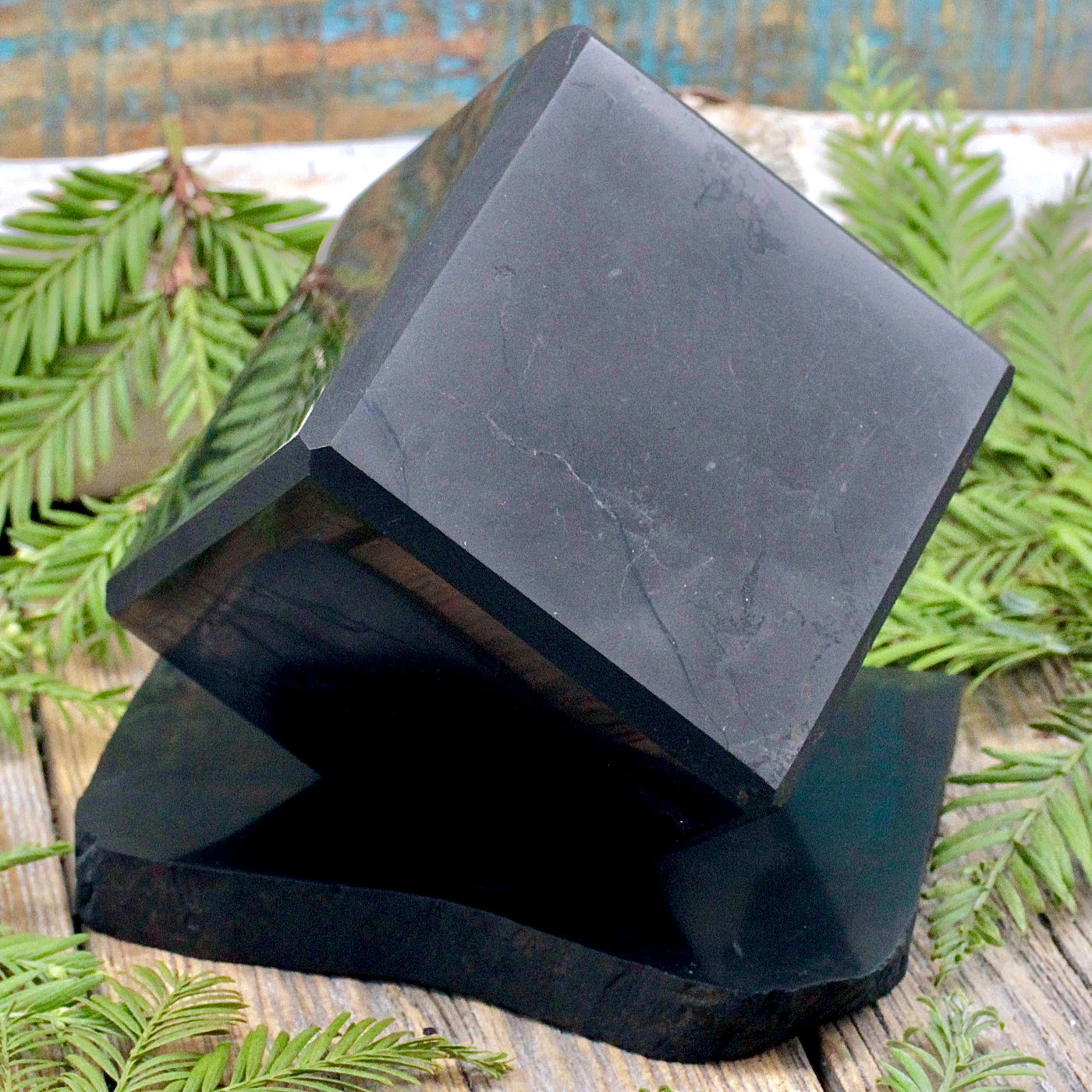 Shungite Cube with Slab Stand