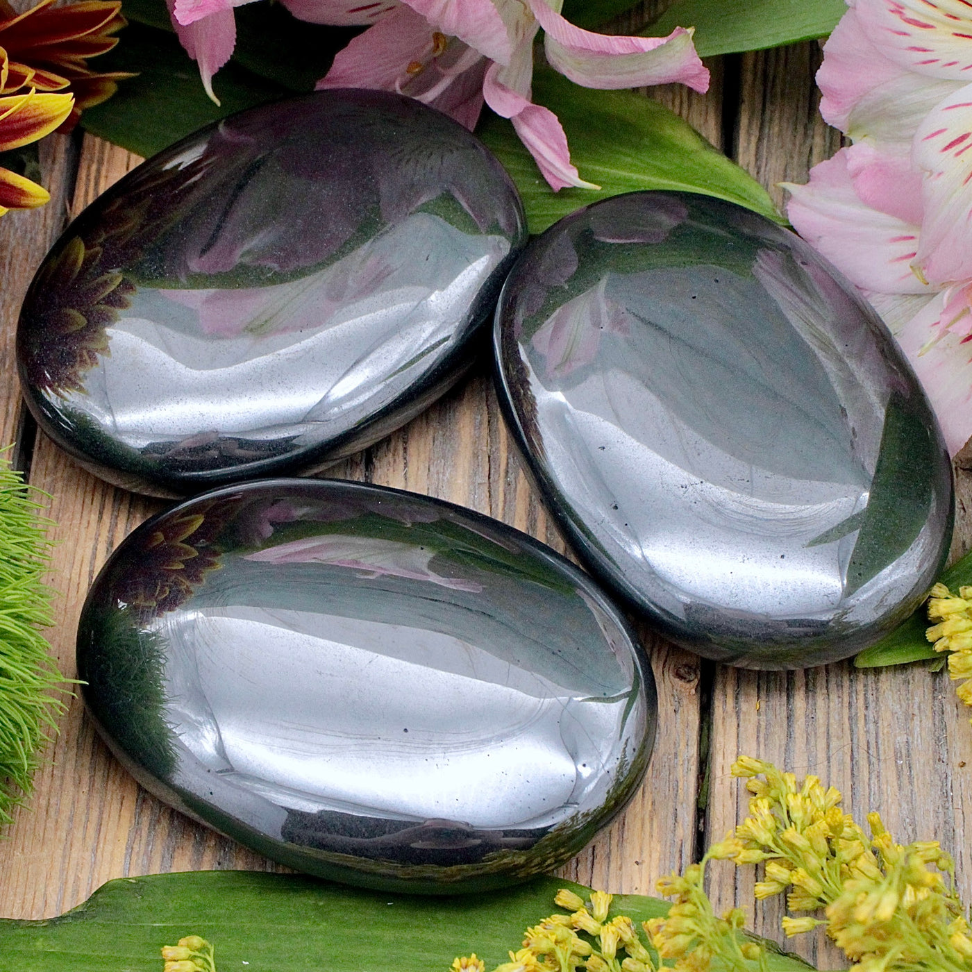 Hematite Palm Stone