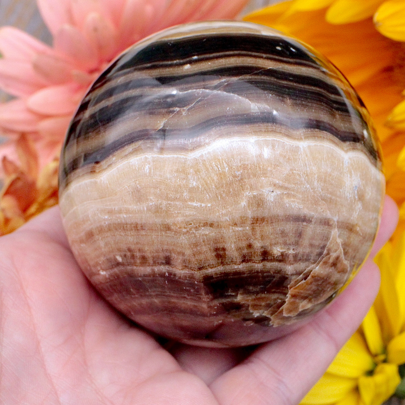 Chocolate Calcite Sphere