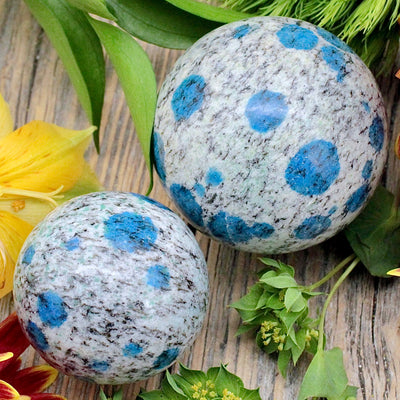 Azurite in Quartz Sphere