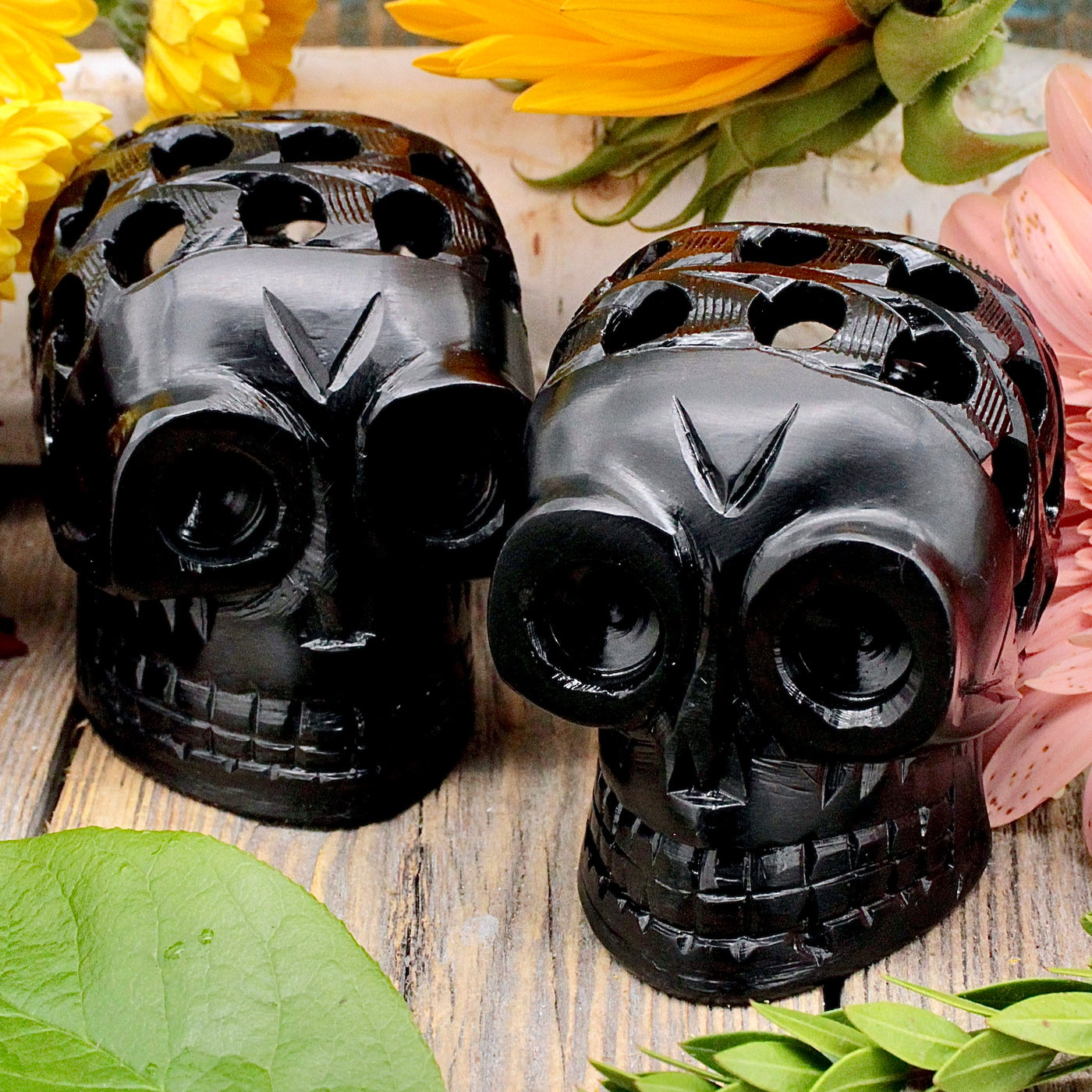 Black Soapstone Skull