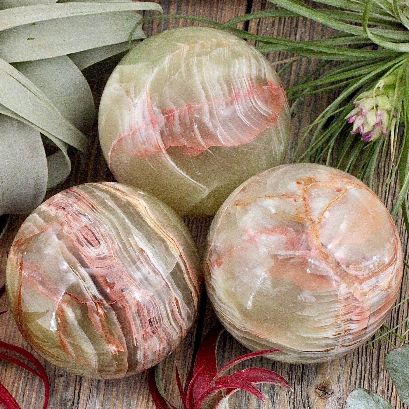 Green Banded Calcite Sphere