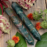 Faceted Bloodstone Vogel-Style Wand