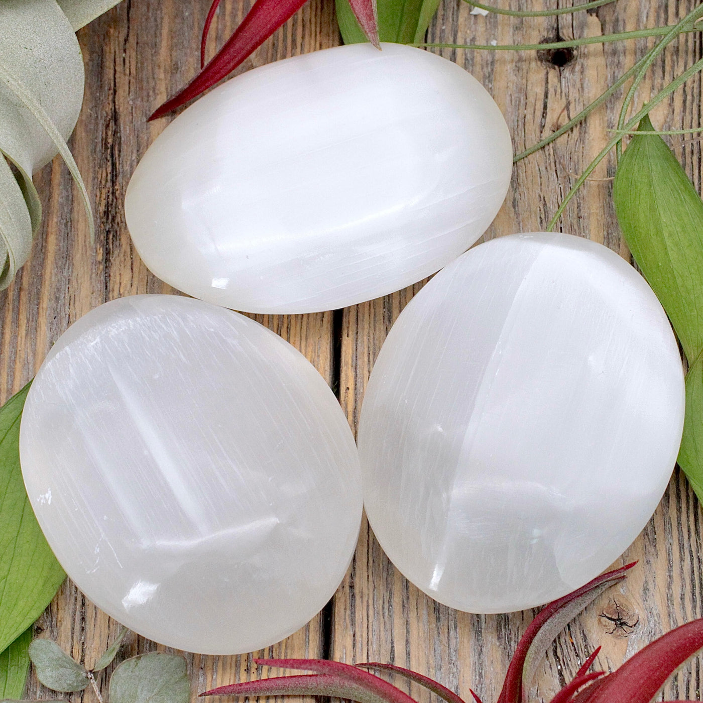 Selenite Palm Stone